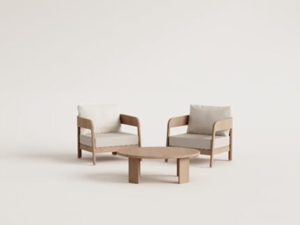 Salon de jardin 2 places Uleno – Bois d'acacia